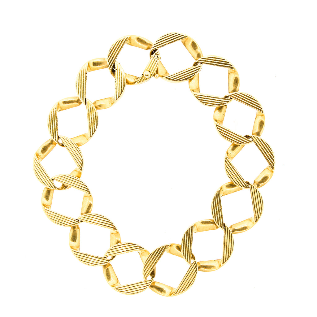 Cartier London 18k Yellow Gold Wide Curb Link Bracelet