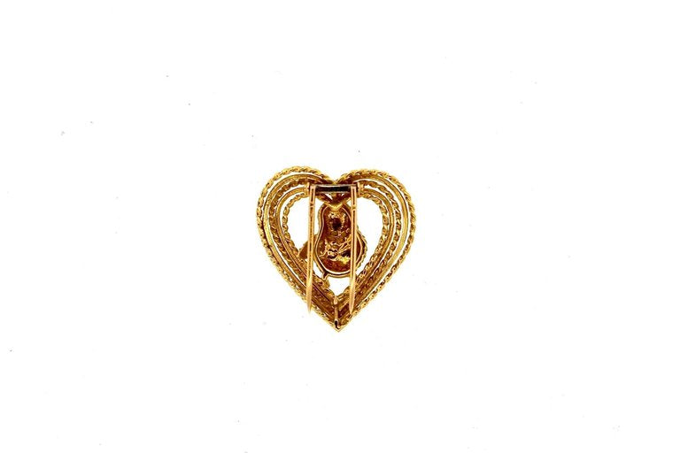 Mid-Century Modern Gold Lovebird Pin by Cartier