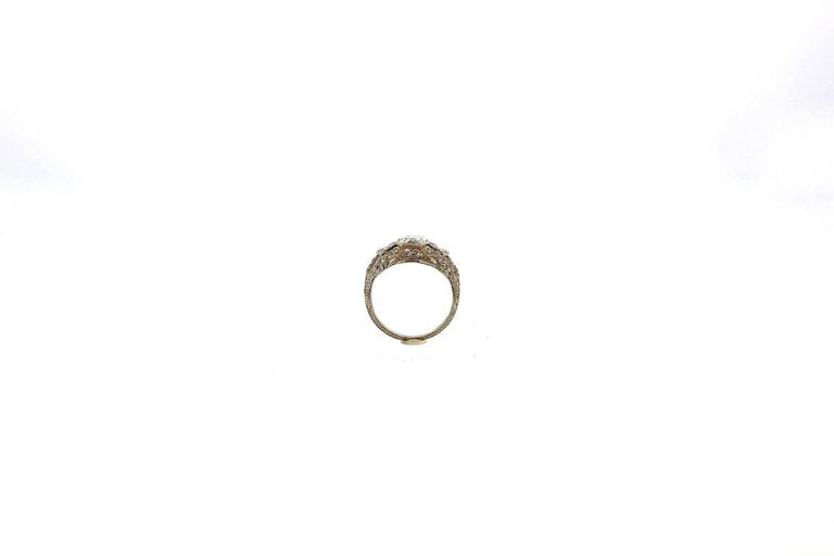 Antique Art Deco 1.30 Carat GIA G Color Square Cut Diamond Platinum Ring
