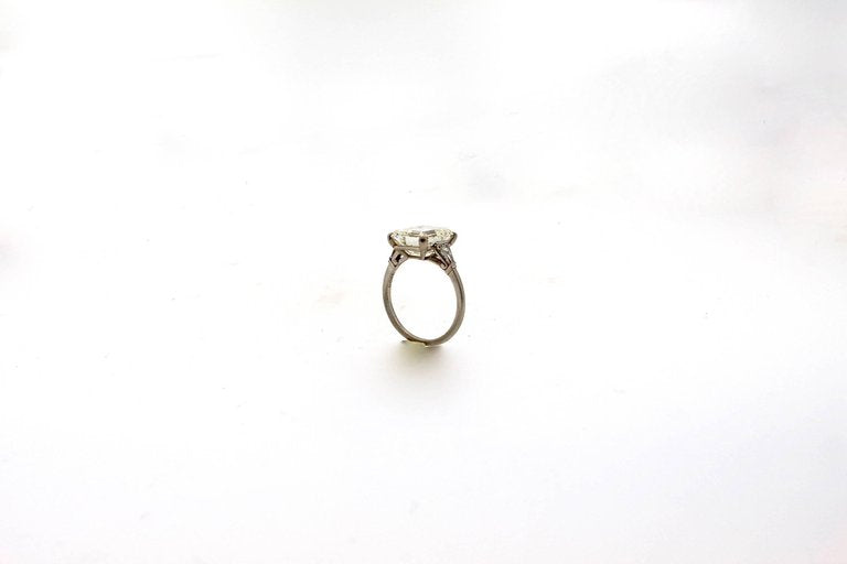 Midcentury 4.54 Carat GIA Certified Emerald Cut Diamond Engagement Ring