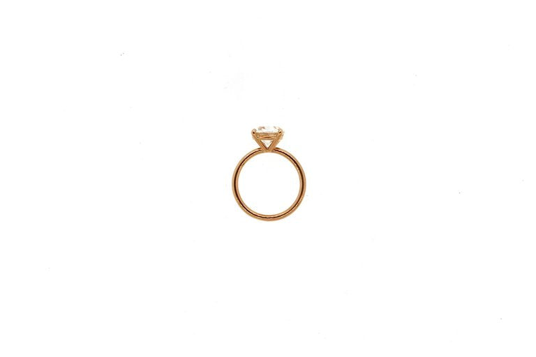 Gia Certified Antique Cushion Diamond 3.21 Carat Rose Gold Ring