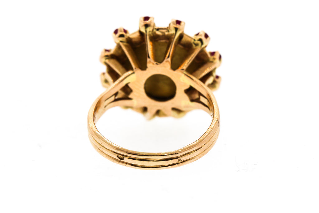 Vintage Modern French 18k Gold Ruby Ring