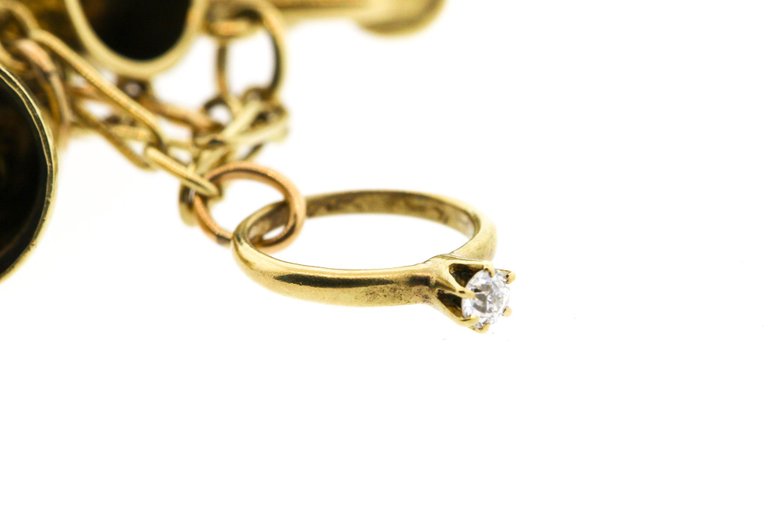 Retro 14 Karat Yellow Gold Charm Bracelet