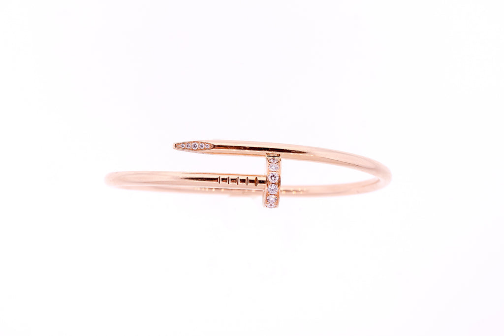 Cartier Juste Un Clou 18 Karat Rose Gold Diamond Nail Bracelet