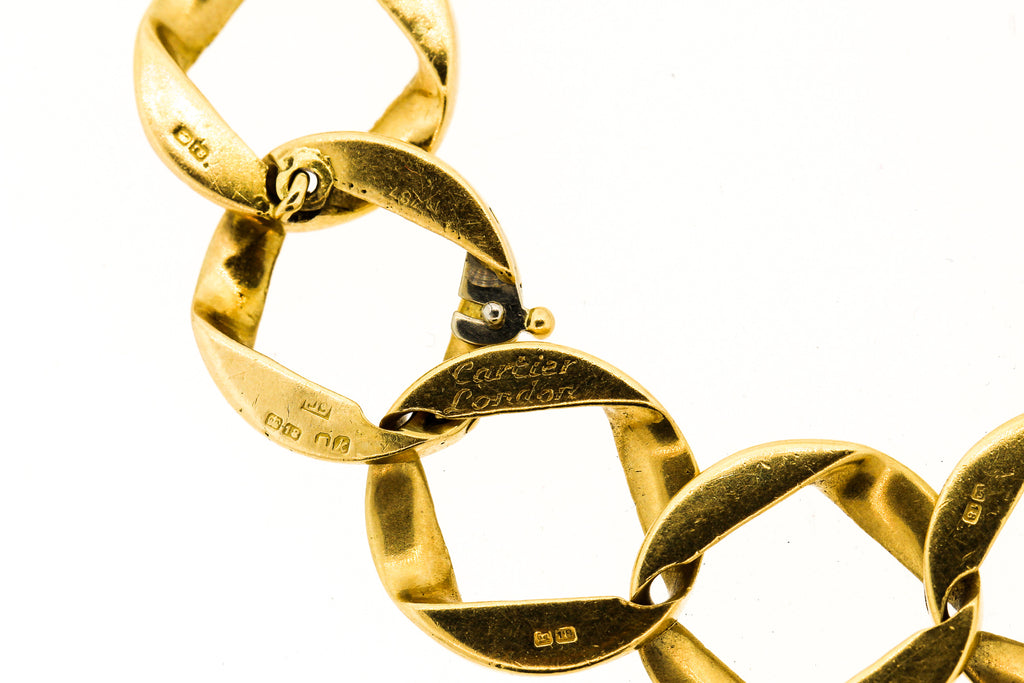 Cartier London 18k Yellow Gold Wide Curb Link Bracelet